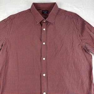UNTUCKit Men's Plaid Orange & Blue Long Sleeve Button Up Flannel Shirt - Size XL